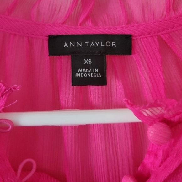 Ann Taylor Fuchsia Ruffled Blouse - Picture 9 of 10